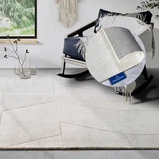 Villeroy & Boch Wollteppich »Ursule« rechteckig 10 mm Höhe Läufer, handgewebt, Wolle, Natur, Wohnzimmer, Geometrie, Boho, beige