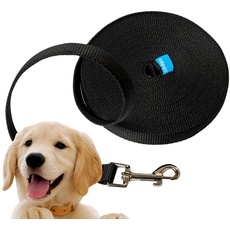 Edipets, Schleppleine für Hunde, 1.5m / 3m / 5m / 10m / 15m, Wasserdicht Trainingsleine für Große bis Kleine Hunde, Robuste Hundeleine (3 Meter, schwarz)