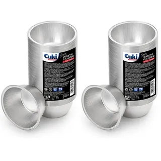 Cuki Professional Aluminiumschalen, rund, ultra-stark, für Muffins, Cupcakes, Cream Caramel, Ø 9 cm x H 3,5 cm, 1 Packung à 100 Stück, Einweg für Backofen, Mikrowelle, Backen, Aufbewahrung