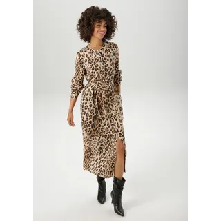 Aniston CASUAL Blusenkleid Leo-Print Beige/Braun/Schwarz 46