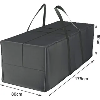 Climecare Aufbewahrungstasche Deluxe XXL (175x80x60 cm) und Schutzhülle für Auflagen - Gartenauflagen Aufbewahrungstasche aus 600D Oxford, Reißverschluss ist geschützt durch Kletband Selbstklebeband