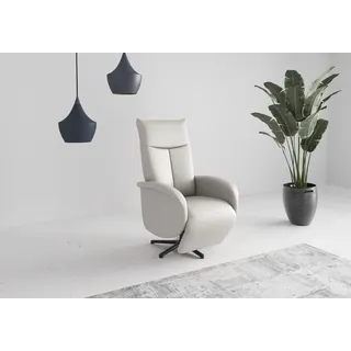sit&more TV-Sessel Zora Kunstleder 75 x 112 x 82 cm Weiß mit Aufstehhilfe, 2 Motoren und Akku