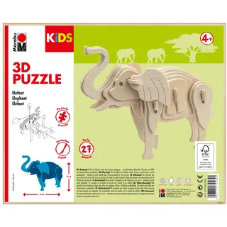 Marabu 3D Puzzle Elefant 27 St. Holzartikel