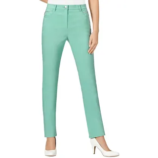 Stretch-Hose STEHMANN, Damen, Gr. 40, Normalgrößen, grün (mint), 72% Viskose, 25% Polyamid, 3% Elasthan, unifarben, lang, Hosen Stretch-Hose
