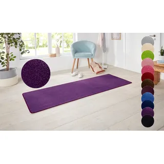 Teppich HANSE HOME "Shashi" Gr. 13, lila, B:80cm H:8,5mm L:300cm, Kunstfaser, Teppiche, Teppich, Kurzflor, Unifarben, Läufer, weich, Esszimmer, Kinderzimmer, Flur