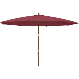 vidaXL Sonnenschirm mit Holzmast Bordeauxrot 400x273 cm - Rot