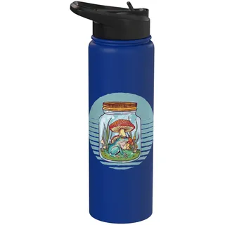 Frosch im Einmachglas. Lustiger Frosch mit Pilz Stainless Steel Insulated Water Bottle