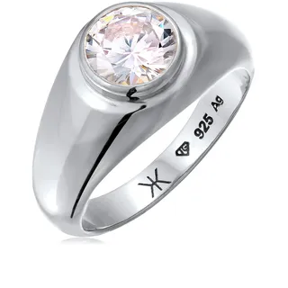 Kuzzoi Herren Silber Ring mit Zirkonia aus 925 Sterling Silber Siegelring mit Stein für den Mann in der Ringgröße 66