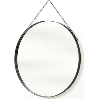 Nicole Runder Spiegel 80 cm – Schwarzer Metallrahmen | Farbe: Schwarz | Größe: 80x80 cm - Schwarz