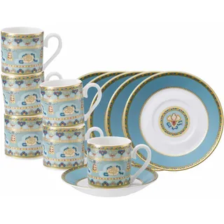 Villeroy & Boch Samarkand Aquamarin Espressotassen mit Untertassen 12-tlg. bunt