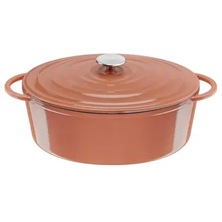Tefal Lov Gusseisen ovaler Bräter 34 cm terracotta orange