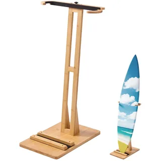 Vevor vertikaler Surfbrettständer Surfbrettregal aus Holz zur Aufbewahrung (einstellbar 370-665 mm), freistehender Boardständer-Organizer mit Korkpolsterung, für Wakeboard Snowboard Kiteboard