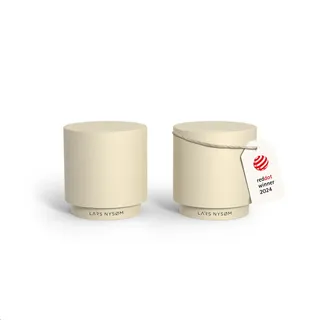 LARS NYSØM Salz und Pfefferstreuer-Set | Edelstahl Salzstreuer, Minimalistisches Design Gewürzstreuer, leicht nachfüllbar (Almond Beige)
