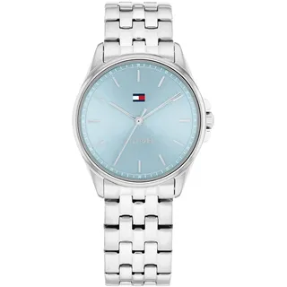 Tommy Hilfiger Uhr mit DREI-Zeiger-Quarzwerkfür Damen mit Silbernes Edelstahlarmband - 1782771