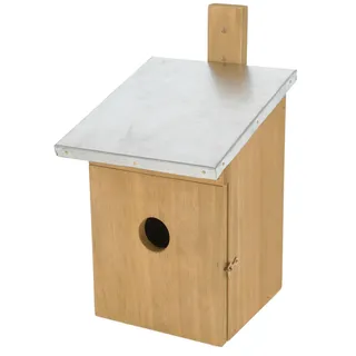 Kerbl Pet Nistkasten, Vogelhaus, Natur, 17x19x33cm, Holz, Vögel, Einflugloch 35mm, inkl. Schrauben