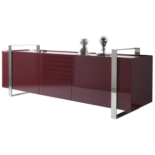 Luxus Kommode Design Einrichtung Sideboard Möbel Boiserie Italia Hochglanz Neu - Rot