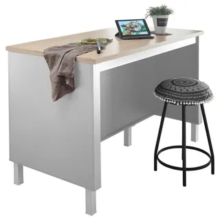 Mid.you Kücheninsel , Weiß, Sonoma Eiche , Holzwerkstoff , nur wie online abgebildet bestellbar , 138x90x75 cm , Küchen, Küchenzeilen & Küchenblöcke, Küchenzeilen