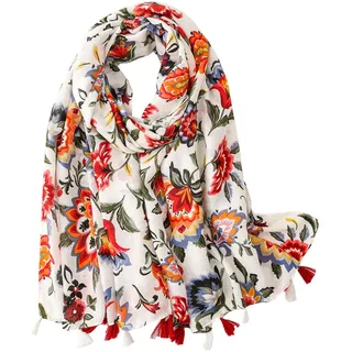 Vellette Halstücher Damen Tuch Kopftuch Halstuch Schal Damen-Schal Tücher Damen Stola (1-J, One size)