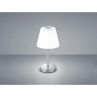 Design LED Wohnzimmerlampe Chrom TOUCH dimmbar Nachttischleuchte Glasschirm weiß - Silber
