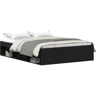 vidaXL Bettgestell ohne Matratze Schwarz Eichen-Optik 140x200 cm - Braun
