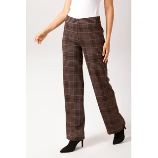 Schlupfhose ANISTON CASUAL, Damen, Gr. 46, N-Gr, schwarz, beige, rot, Jersey, Obermaterial: 65% Polyester, 30% Viskose, 5% Elasthan, kariert, figurumspielend knöchellang, Hosen Schlupfhose, im farbharmonischen Karo-Dessin - NEUE KOLLEKTION