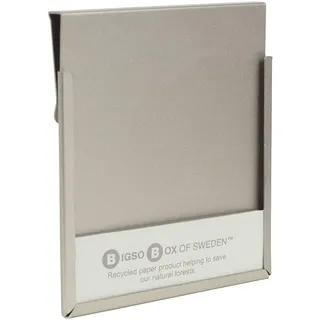 BIGSO 4er-Set Etikettenhalter (groß) – Labelhalter zur Beschriftung von Boxen oder Ordnern – Halterung zur einfachen Befestigung an Rändern oder Deckeln – mattsilberfarben