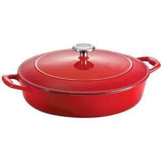Tramontina Bestow Gusseisen Schmortopf Ø 30 cm, Induktion, Aroma-Deckel | Emailliertes Gusseisen, Backofengeeignet bis 230°C, Dutch Oven, Für Schmorgerichte, Eintöpfe & Braten