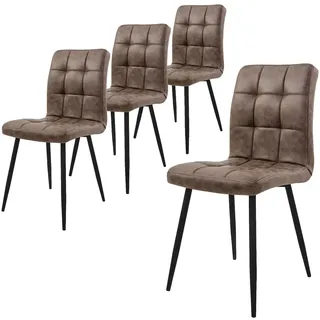 ML-Design Esszimmerstuhl Kunstleder Braun 4er Set