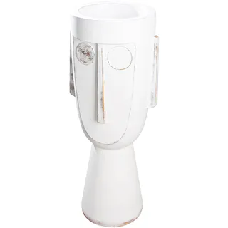 Gilde Übertopf XXL Gesicht "Face" 45 x 40 x 106 cm Weiß