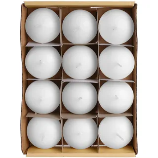12 Stück Weiß Schwimmkerzen Ohne Duftstoffe 4.6x3cm, Dekorative Kerze Dauer 4 Stunden