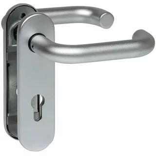 Hörmann FS Drückergarnitur D-110 Kurzschild PZ, Gleitlager Alu F1 (Feuerschutz-Drückergarnitur für Feuerschutztür/Mehrzwecktür H8-5 / 535397