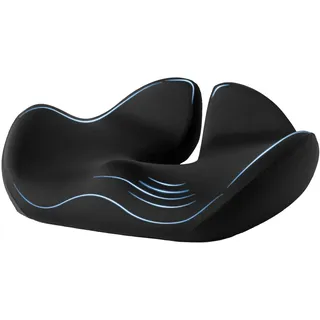 QYILAY Ergonomisches Memory Foam Sitzkissen Bürostuhl, Sitzkissen Orthopädisch für Hüfte, Steißbein, Ischias, Coccyx, Steißbeinkissen für Auto, Rollstuhl, Gaming-Stuhl, Bürostuhl. (Schwarz)