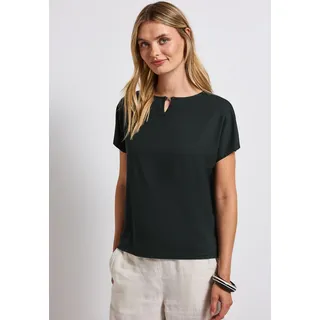 STREET ONE Damen, 3226600 Shirt mit Cut-Out, Pine grove Green, 40