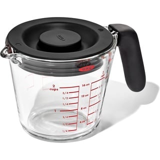 Oxo Good Grips 500 ml Messbecher aus Glas mit Deckel