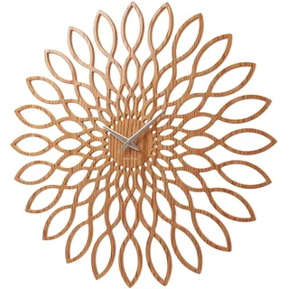 Karlsson Wanduhr Sunflower, Braun, 60x60x4 cm