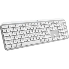 Logitech MX Keys S für Mac, kabellose Tastatur, fließend, präzise Tippen wie auf einem Laptop, Wiederaufladbare Bluetooth USB C für MacBook Pro, Macbook Air, iMac, iPad - Hellgrau - QWERTY
