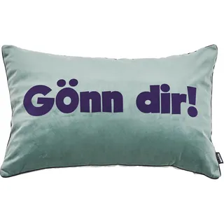 done. Dekokissen "Vibe" Weicher Samtstoff, mint, lila, schriftzug