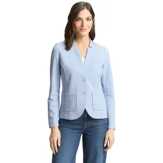 Tom Tailor Damen, 1038703 Basic Ottoman Blazer mit Taschen, 36520 - kentucky Blue melange, L,