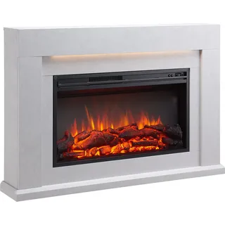 Elektrokamin BALDERIA Xerxes - Standkamin, Heizung 2000W - Betonoptik - Grau