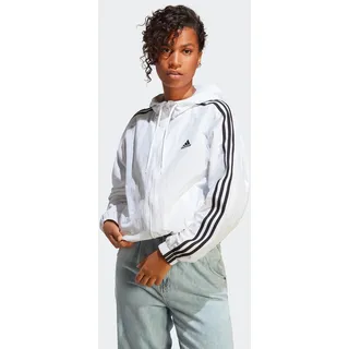 Adidas Damen Essentials 3-Stripes Woven Windbreaker, white/black, M