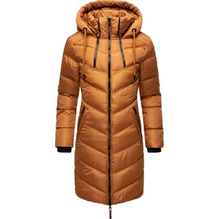 Wintermantel MARIKOO "Wintermantel Armasa", Damen, Gr. L, braun (rusty cinnamon), Obermaterial: 100% Polyester PES.  Obermaterial: Futter: 100% Polyester PES. 100% Polyester PES., Mäntel Wintermantel