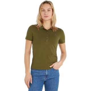 Tommy Hilfiger Damen Poloshirt Kurzarm Slim Fit, Grün (Putting Green), S