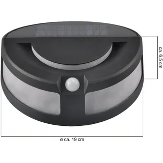 NORTHPOINT Solar Sensorleuchte für Wand und Boden, modernes schwarzes Design, schöne 3000K Farbtemperatur: