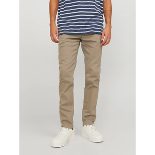 Chinohose JACK & JONES "SLIM FIT MARCO 2PCS", Herren, Gr. 31, Länge 32, beige, Twill, Obermaterial: 98% Baumwolle, 2% Elasthan, schmal lang, Hosen Chinohose, Topseller