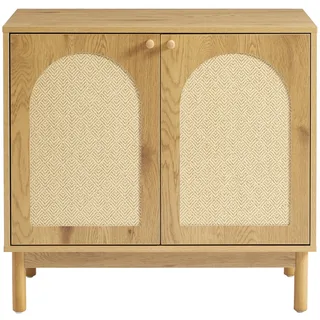 Anrichte BAAMA in Eichenoptik und Rattangeflecht