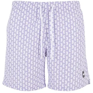 URBAN CLASSICS Pattern Badeshorts Dusty Lilac / Sea Horse 4XL