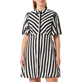 YAS Damen Yassavanna 2/4 Shirt Dress S. Noos Kleid, Black/Stripes:white, M EU