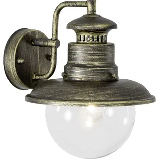 Brilliant Außenwandleuchte Metall 26,0 cm hängend schwarz gold