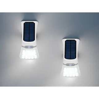 2er SET Solarleuchte mit Bewegungsmelder und Dauerlicht Carport Beleuchtung 11cm