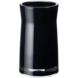 Zahnputzbecher , Schwarz , Kunststoff , Uni , 6.8x12x6.8 cm , Badaccessoires, Zahnputzbecher